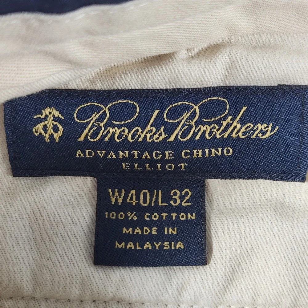 Brooks Brothers Advantage Chino Elliot Pleated Khaki Pants Mens 40x32 Tan Cuffed